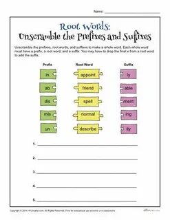 Suffixes worksheets