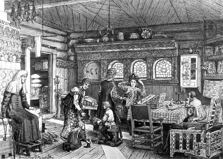 Василий владимирович пукирев приданое. Нравы 17 века. М. Макавски малебен на пасху. Крестьянский быт в 17 веке в россии.