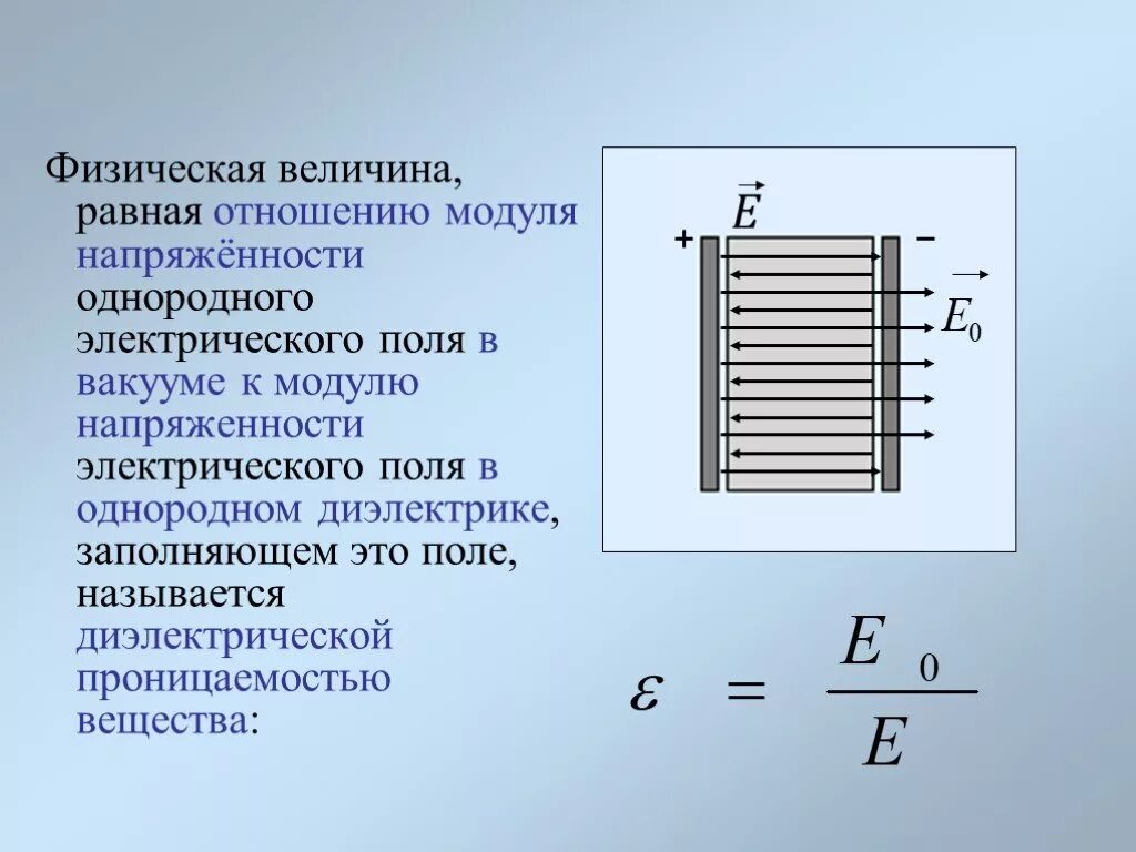 Определите модуль напряженности однородного электростатического поля. Электрическое поле в однородном диэлектрике. поле в однородном диэлектрике. напряженность однородного электрического поля. модуль напряженности однородного электрического поля.