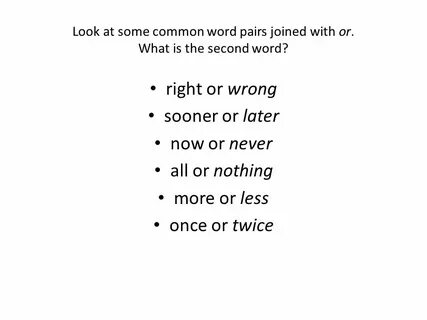 Word pairs