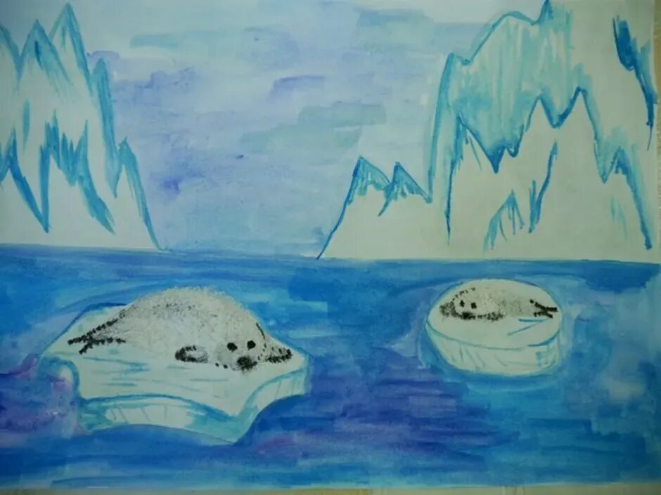 Арктика рисунок. Арктика рисунки детей. Рисунок на тему Арктика. Лёгкие рисунки Арктики. Рисунок от южных морей до полярного края