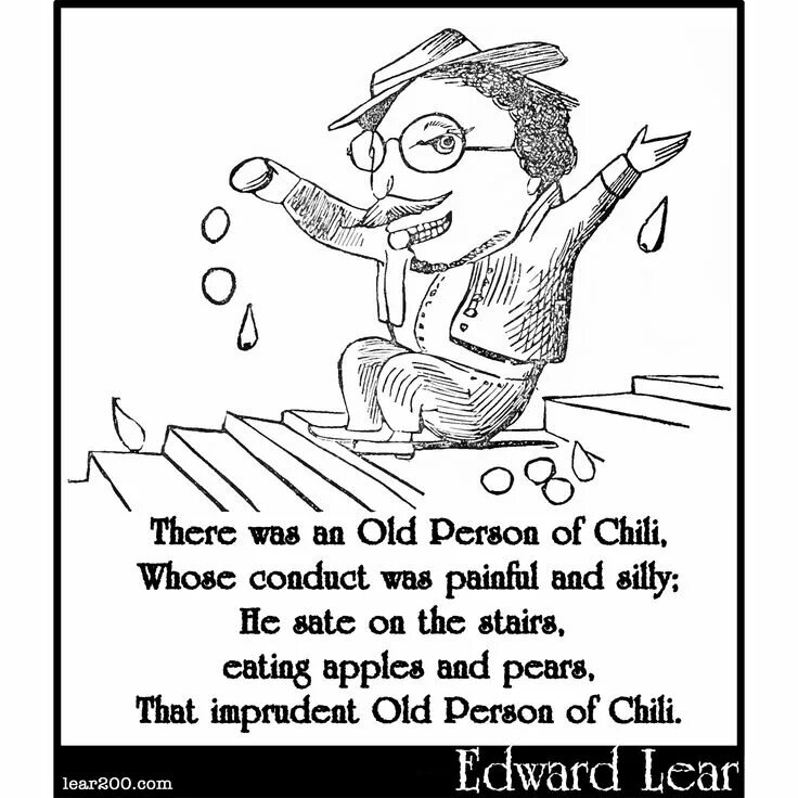 There was an old. Edward lear there was an old person of buda. there was an old person of spain. there was an old person of fife. limerick there was an old person in florence.