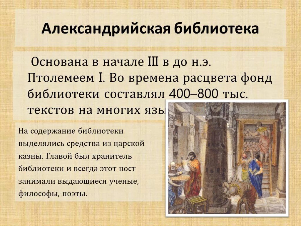 Что представляла собой библиотека в александрии египетской. Что представляла собой библиотека в александрии египетской