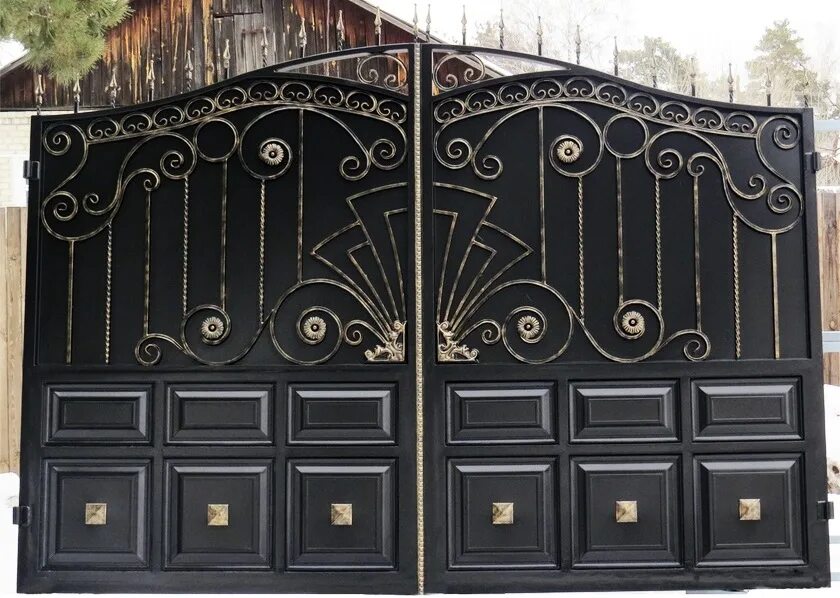 Красивые расходные вороты. ). Ворота с калиткой внутри. Кованые ворота v-038 (1 кв. Ворота распашные металлические.