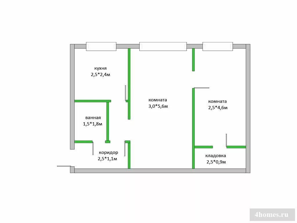 План квартиры комнаты