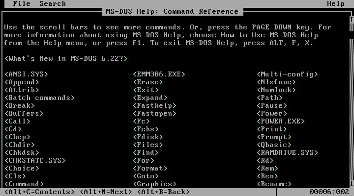 Command help