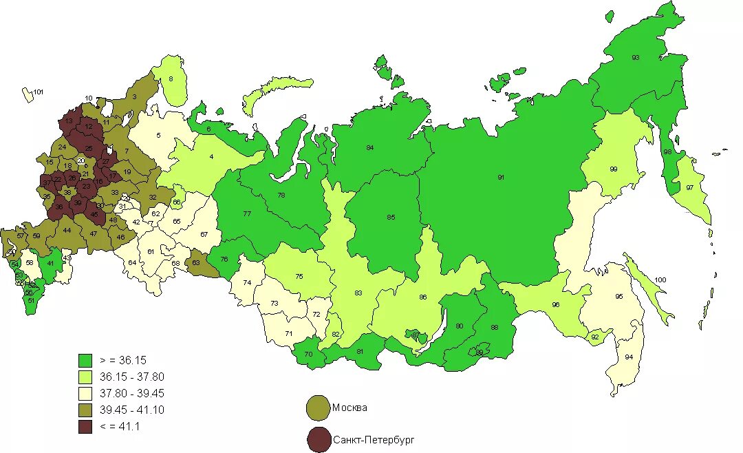 Карта возраста населения России. Возрастное население России на карте. Средний Возраст населения РФ карта. Карта среднего возраста населения. Карта возрастов россии