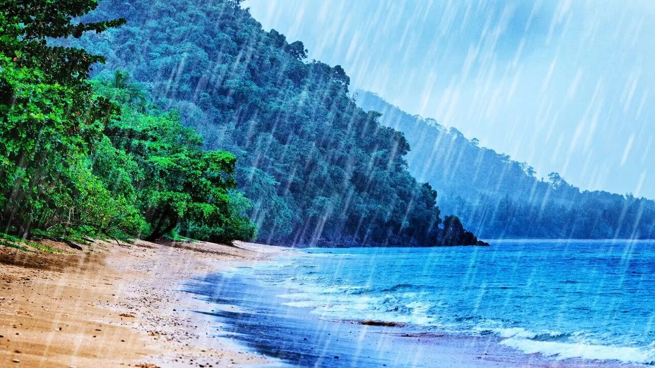 Rain beach