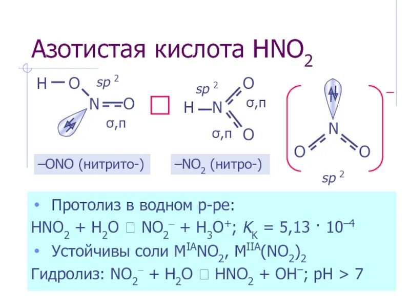 Протолиз h2s. Протолиз азотной кислоты. Гидролиз азотной кислоты. Азотистая кислота протолищ. Hno2 i2 h2o