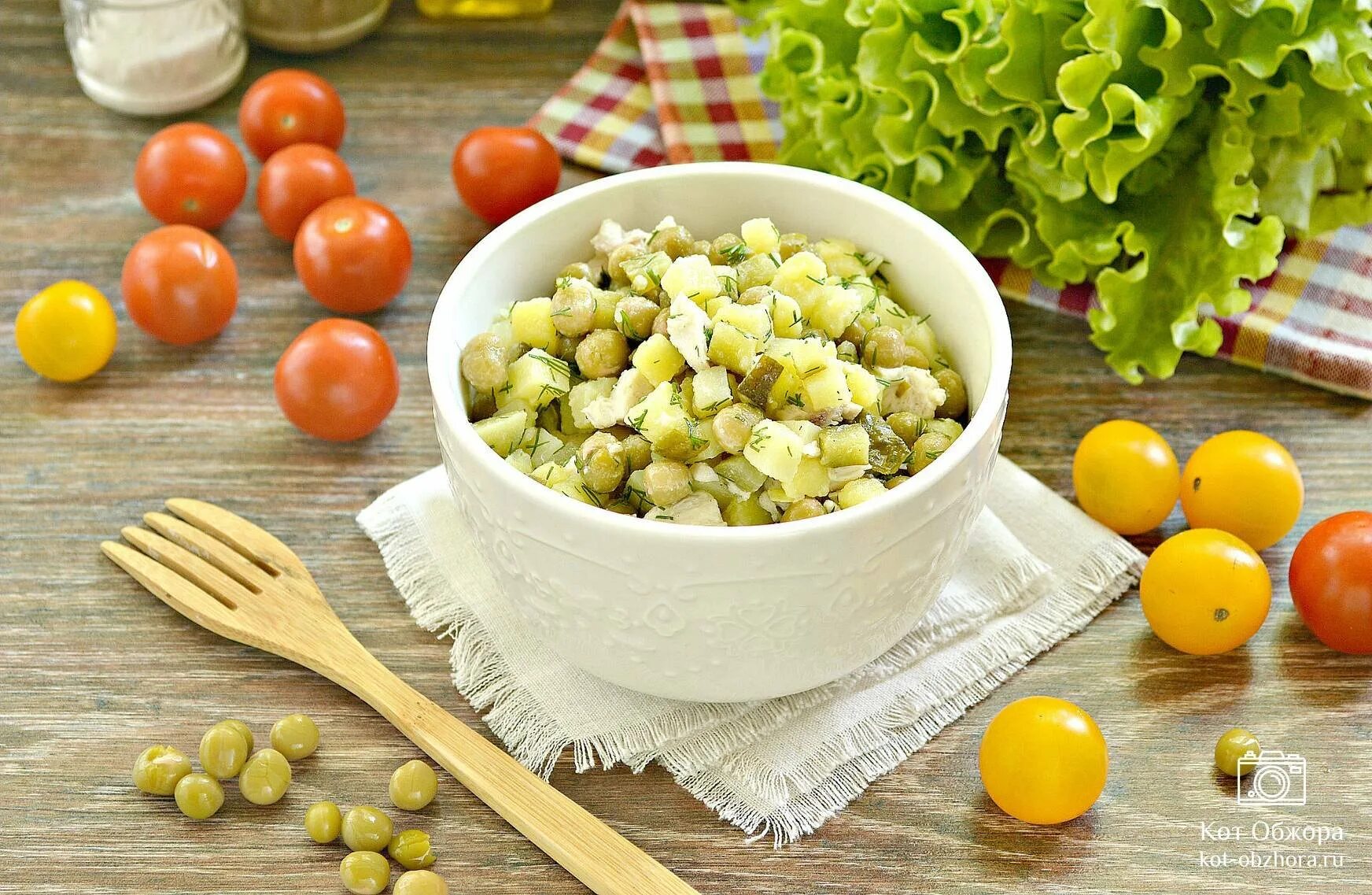 Курица горошек огурец яйцо