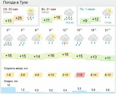 Почасовой прогноз погоды в туле на сегодня