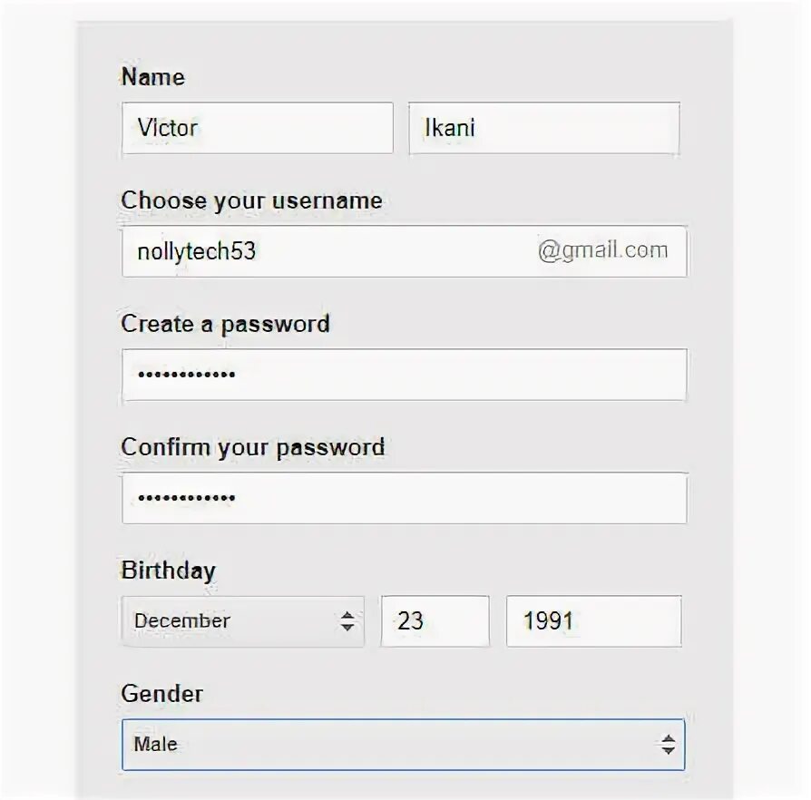 Username account id. Create new account.
