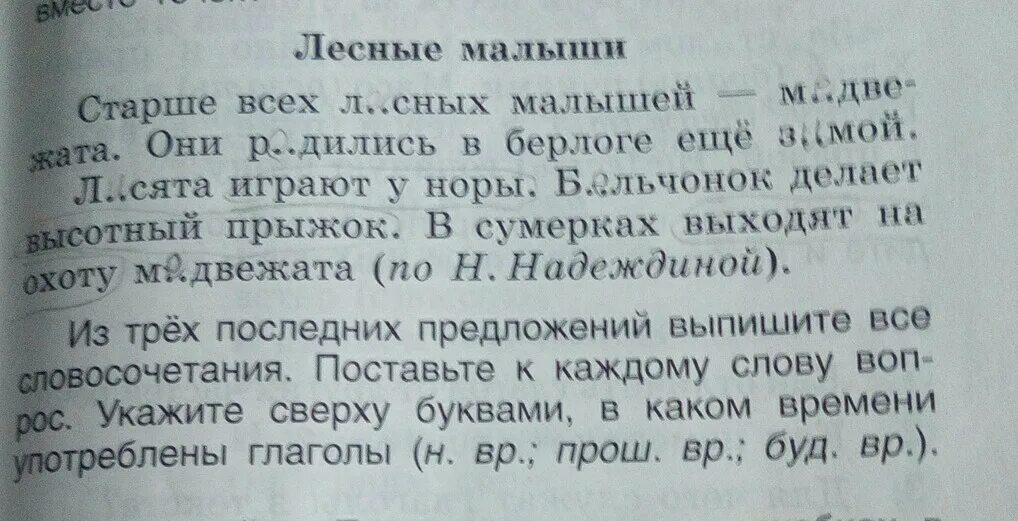 Выпиши из предложения все словосочетания 3 класс.