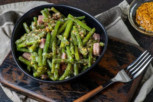 Жареная стручковая фасоль с грибами - рецепт с фото Овощные гарниры, Палео питан