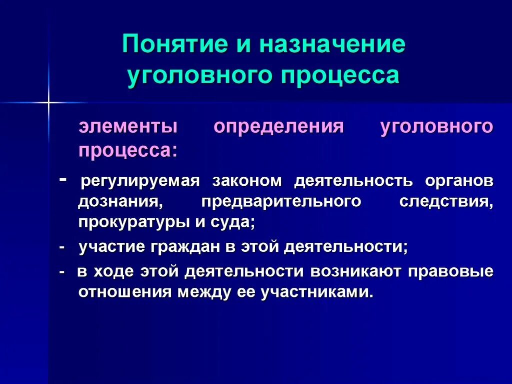 Понятие и сущность уголовного процесса. Понятие и Назначение уголовного судопроизводства. Основные этапы уголовного процесса. Понятие и сущность уголовного судопроизводства. Реализация принципов уголовного судопроизводства