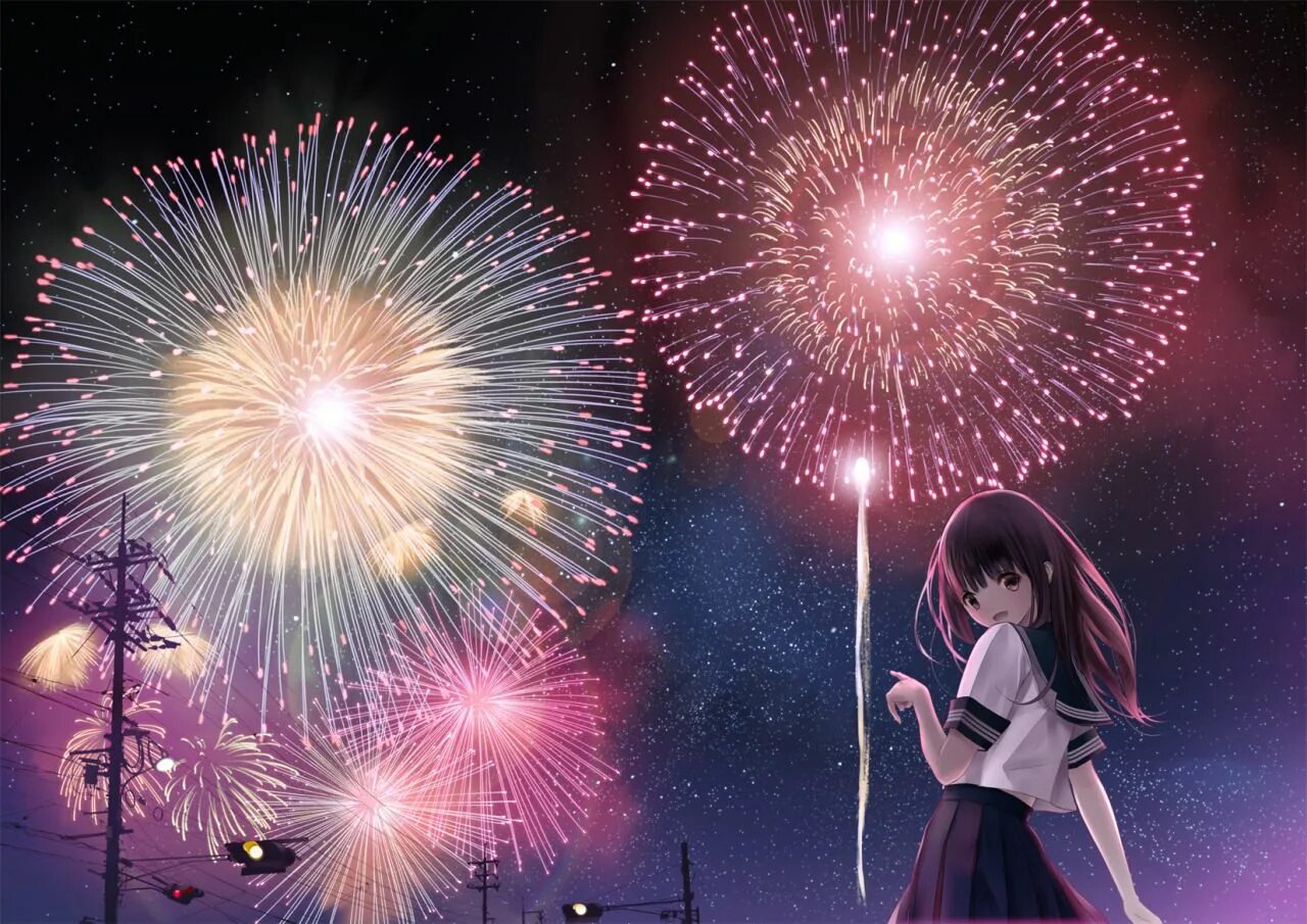 Откуда лучше видны фейерверки. Uchiage hanabi. Откуда лучше видны фейерверки. Откуда лучше видны фейерверки. Uchiage hanabi.