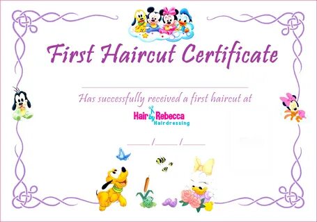Free printable first haircut certificate