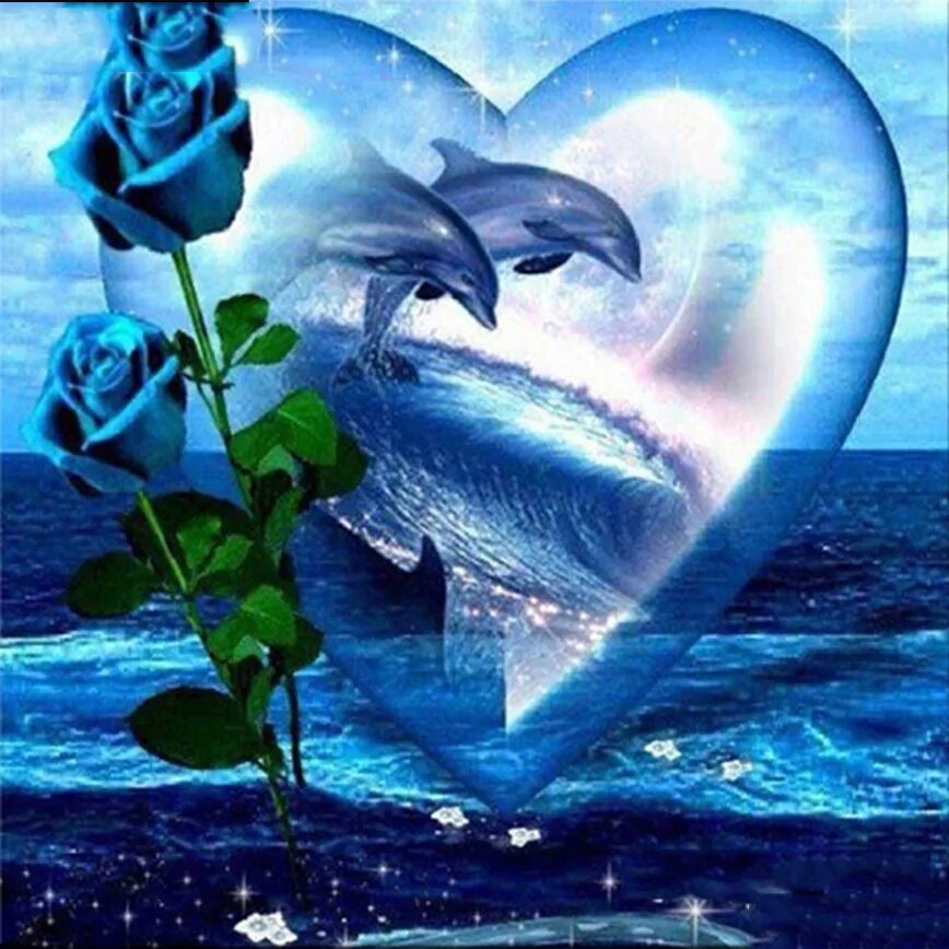 Желаю океана любви. Дельфины. Дельфины любовь. Дельфины с розами. Дельфины сердце.