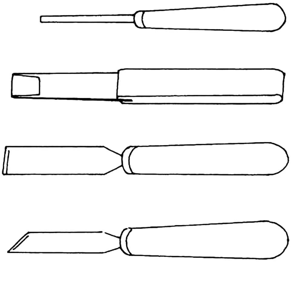 Стамеска раскраска для детей. Инструменты для резьбы по дереву. Столярные инструменты раскраска. Изображение стамеска для детей. Coloring tools
