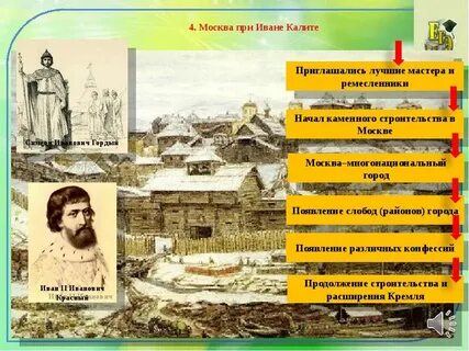 Какие постройки появились при иване калите