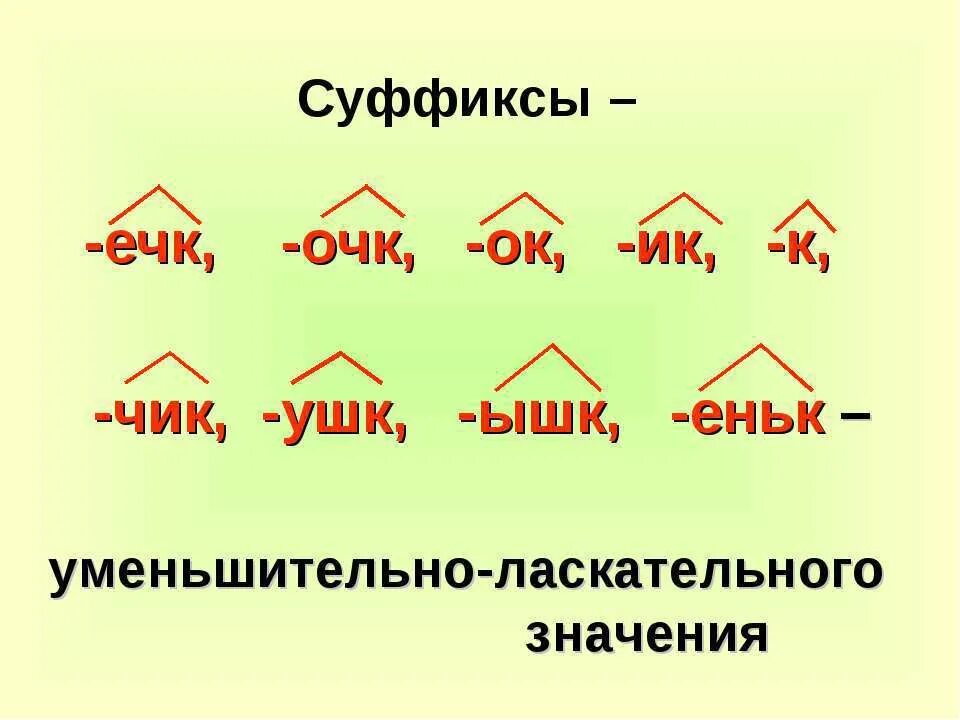 Уменьшительно ласкательные суффиксы есть. Суффиксы уменьшительно-ласкательные суффиксы. Уменьшительно-ласкательные суффиксы существительных. Суффиксы с уменьшительно-ласкательным значением. Слова с уменьшительно ласкательными суффиксами.