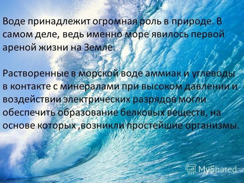 Роль воды в распространении