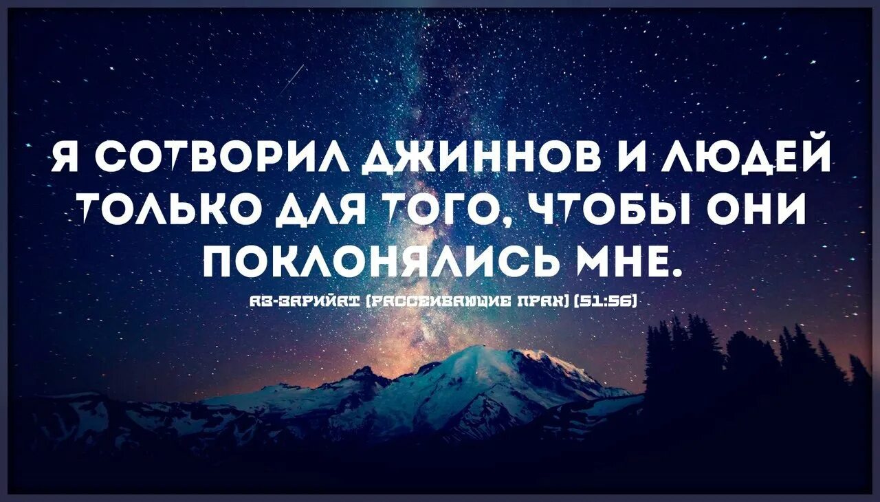 Сотворение аллаха. Я сотворил джиннов и людей только для того чтобы они поклонялись. Сотворил джиннов и людей только для того.