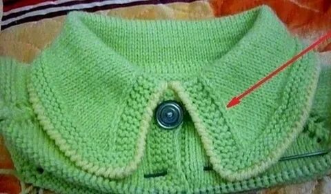 Воротник для связанной кофты спицами