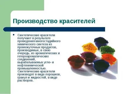 Красители натуральные и искусственные
