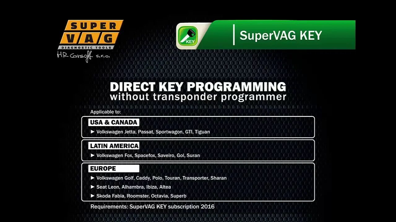Direct key. Программа SUPERVAG. Programmable Keys.