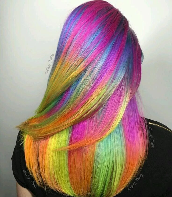 Как выглядит волосы радужный Insta-trend: hidden rainbow roots Latest In Beauty Blog Rainbow hair color, Ra