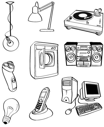 бытовая техника для кухни раскраска. пиктограммы бытовой техники. нарисовать бытовую технику. пиктограммы бытовой техники. бытовая техника раскраска для детей.