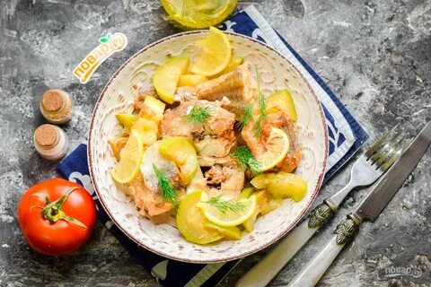 Филе минтая с кабачком