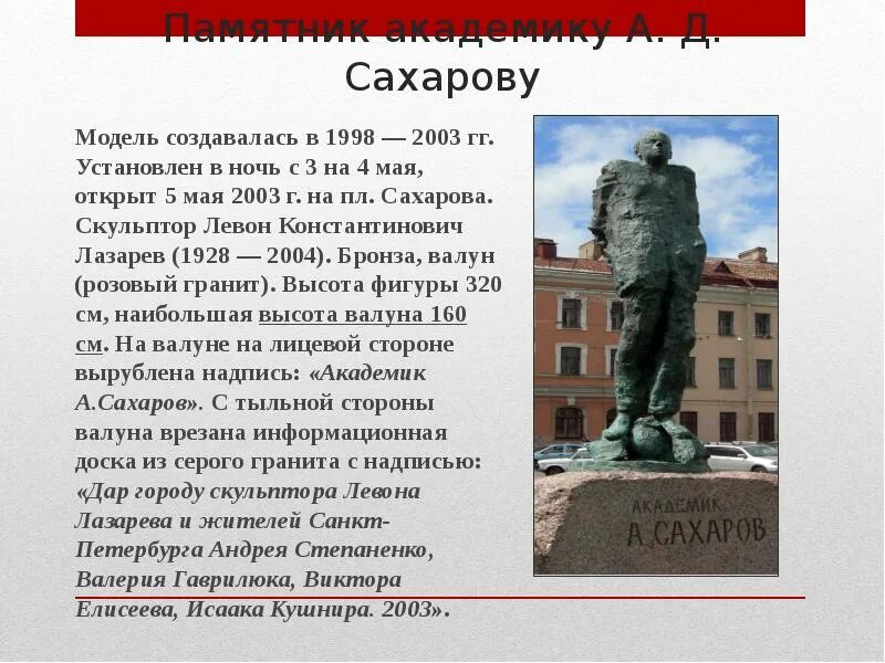Презентация 100 лет со дня рождения. Памятник Андрею Сахарову. 100 Лет Сахарову в 2021 году.
