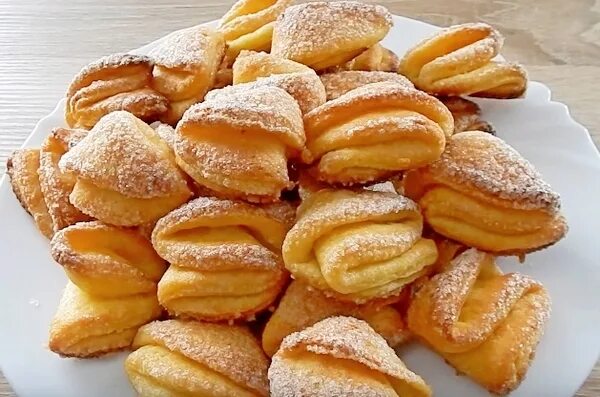 Печенье из творога треугольники с сахаром классический