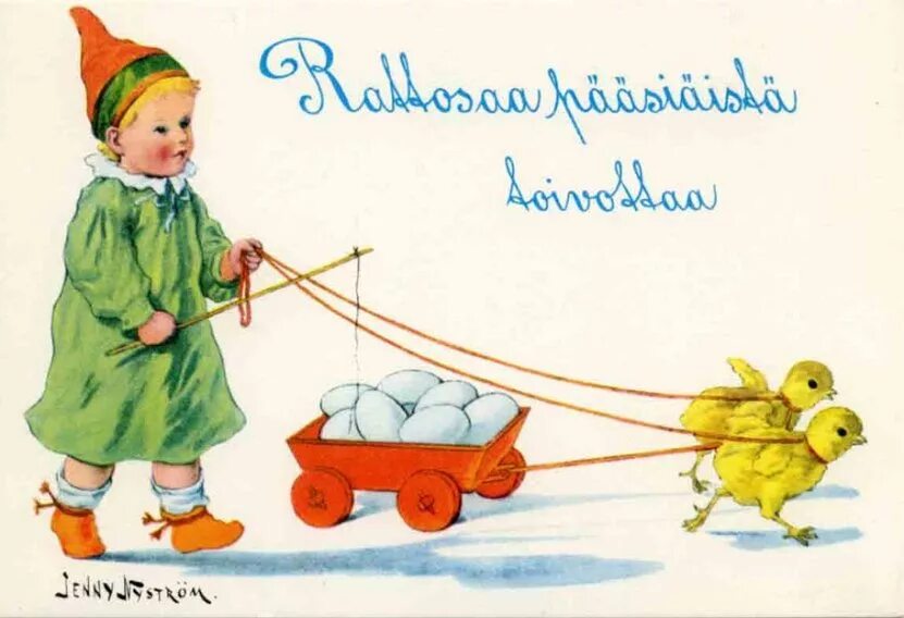 Финские пасхальные открытки. Пасхальные открытки ретро. Открытки с финской Пасхой. Старинные детские открытки на Пасху.