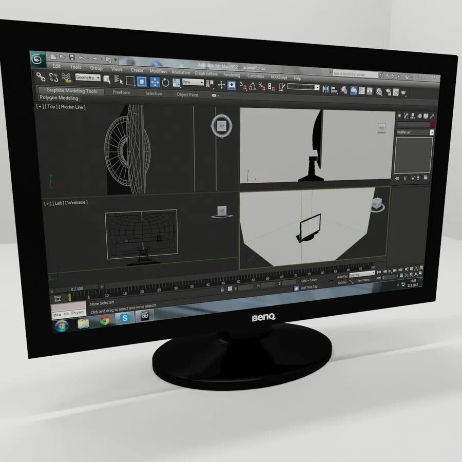3d max системные. Компьютер для 3ds max. 3ds max в мониторе. монитор пк 3d модель. экран 3d модель.