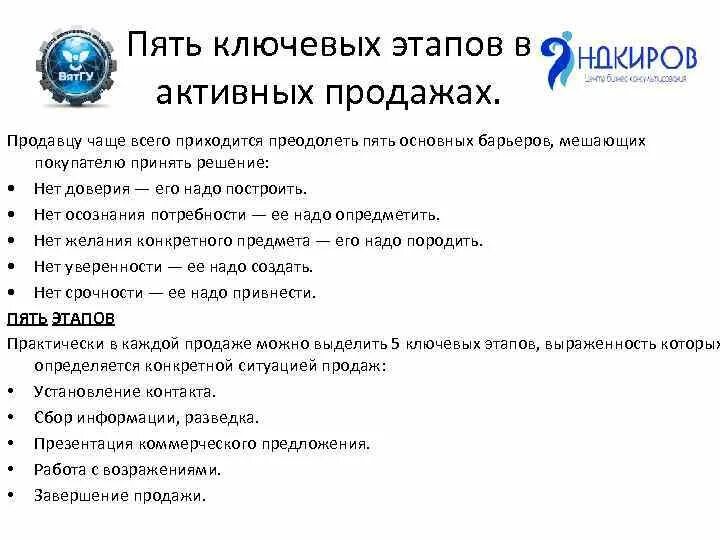 Перечень привлекаемых к работе спикеров и лекторов. Активность продаж. Активные продажи. Минусы активных продаж. Опыт в продажах.