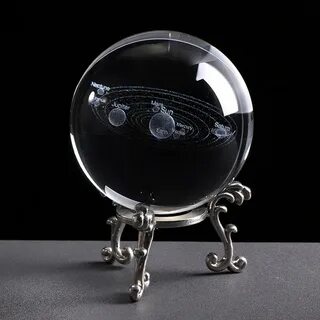 3d solar system crystal ball
