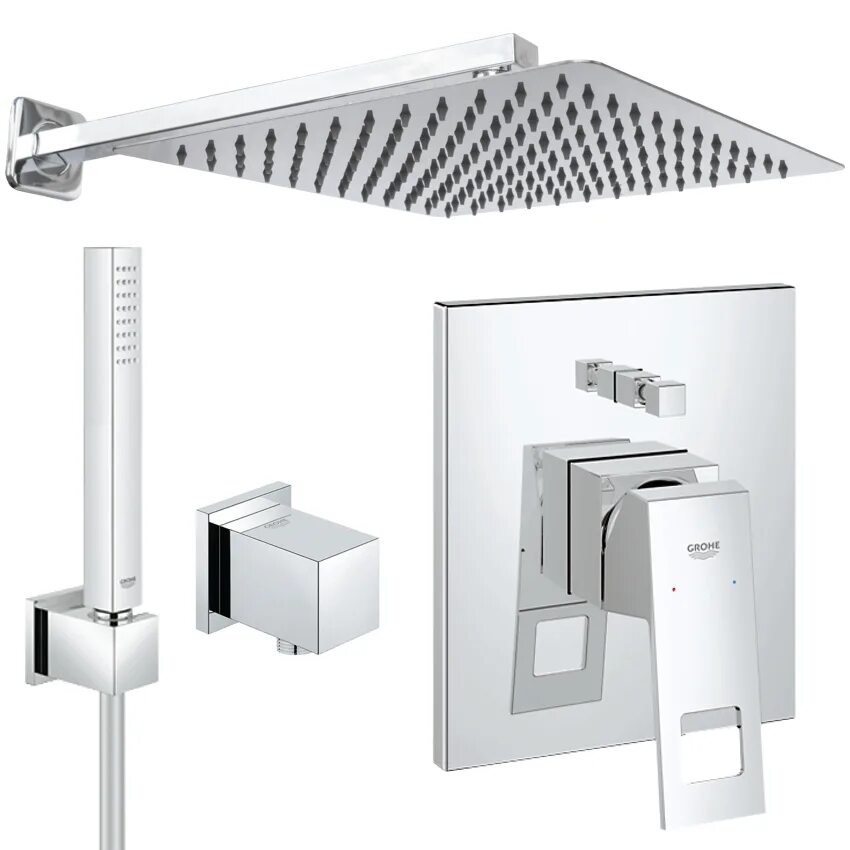 Душевой комплект Grohe Eurocube 119696. Grohe Eurocube 29338003. Grohe Eurocube термостат 19958000. Душевая система Grohe Eurocube.