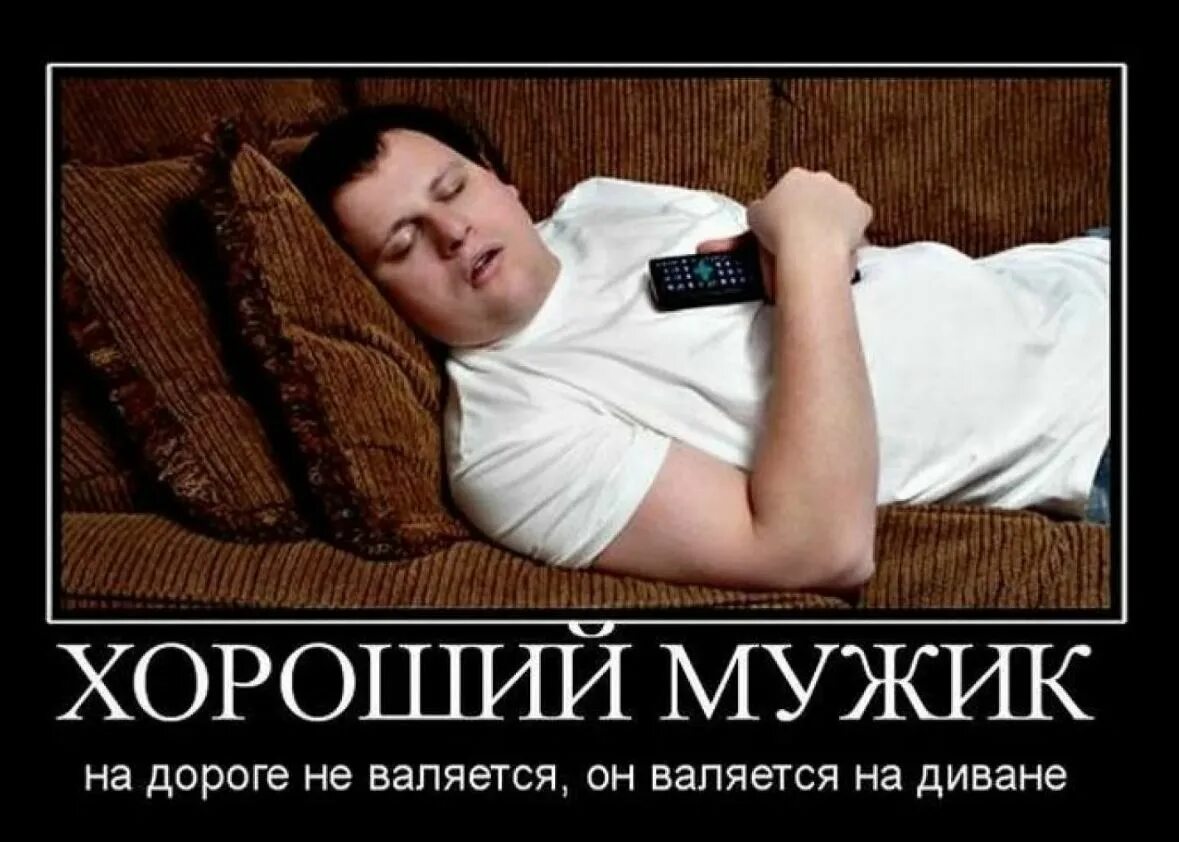 Картинка с юмором мужчине. Демотиваторы про мужчин смешные. Хорошие мужики валяются на диване. Приколы про ленивых мужей. Шутки про ленивых парней.