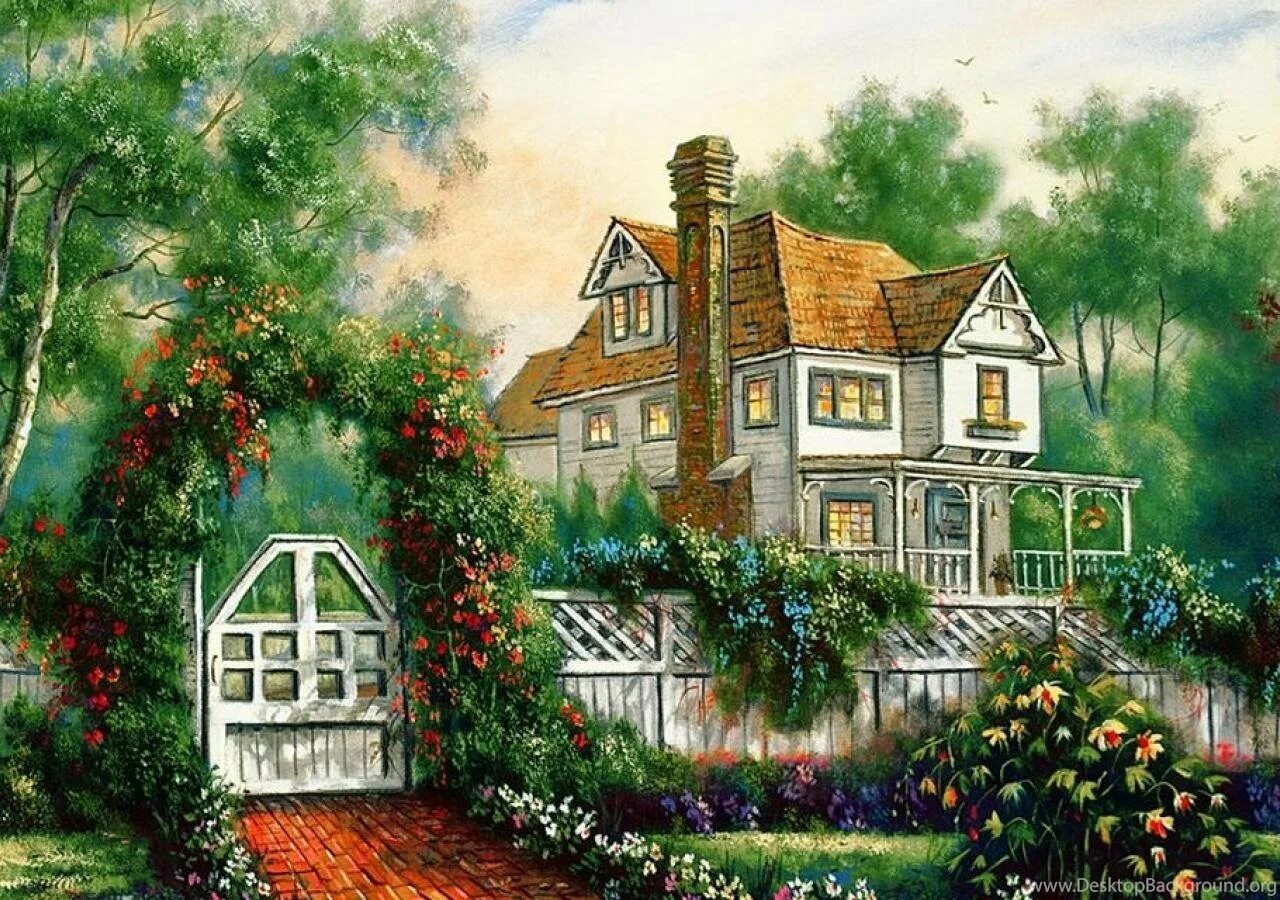Ники боэм nicky boehme. Домик в цветах. Розовый домик картина. Художник randy van beek. Художник dennis patrick lewan.