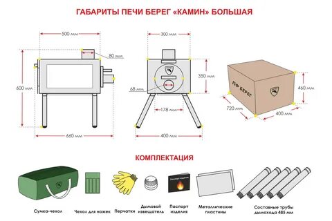 Размеры печки