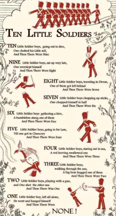 Then there were two. And then there were none poem. And then there were none книга. And then there were none Rhyme. Ten little negroes poem.