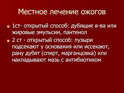 Ожоги лечение