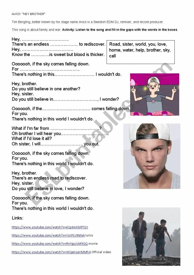 Avicii brother перевод. He brother avicii. эй брат авичи. hey brother worksheet. dan tyminski and avicii.