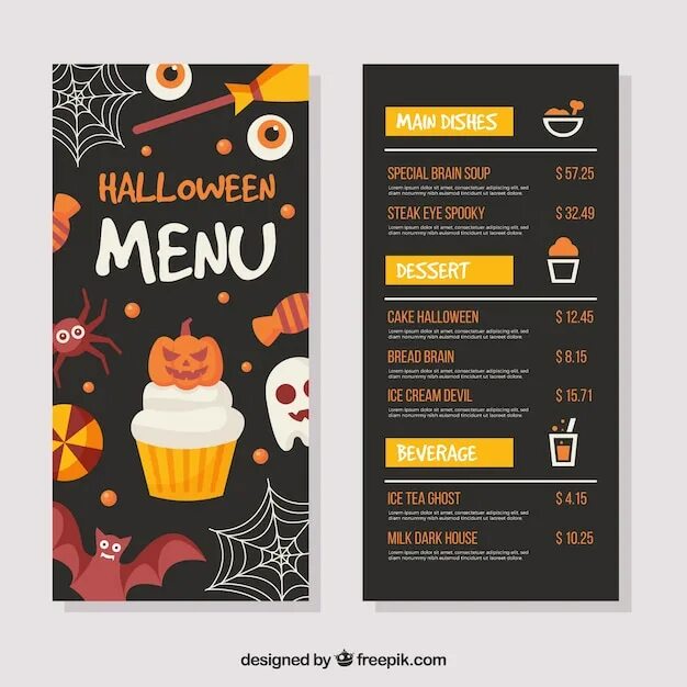 Halloween menu