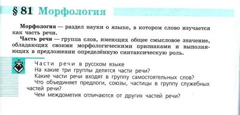 Что изучается в морфологии 7 класс