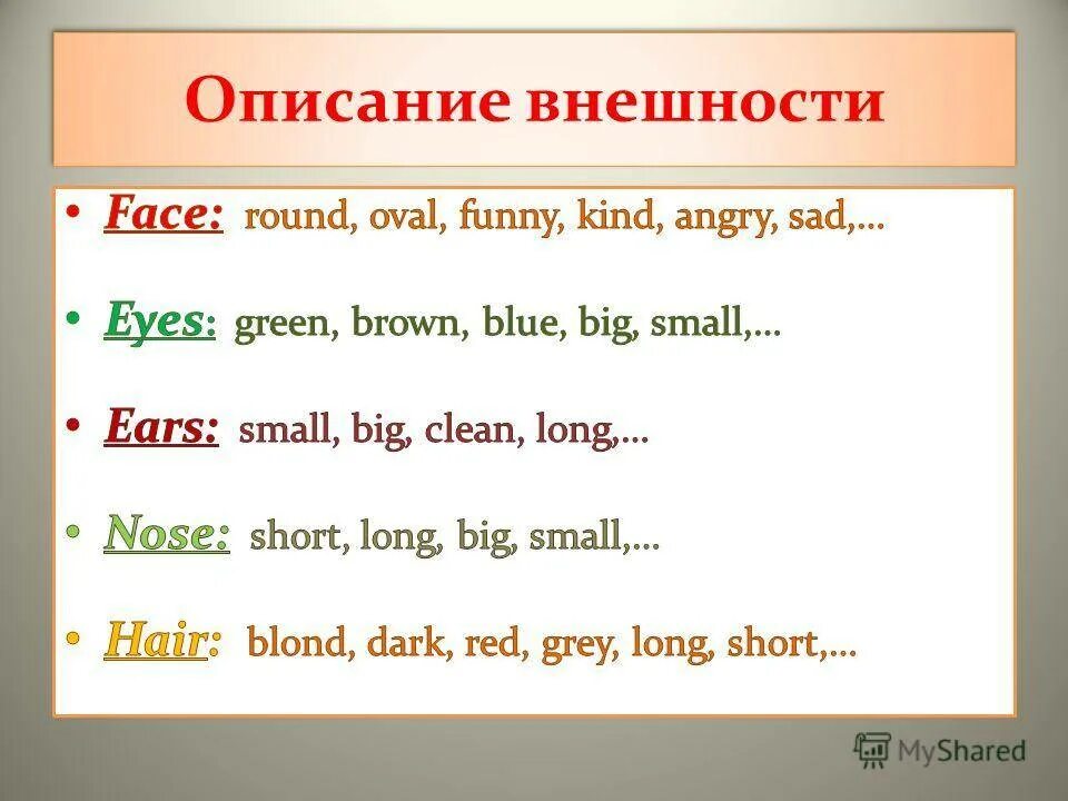 Внешность человека предложения. Описание внешности на английском. Описание человека на английском. Описание внешностиа нглисйкий. Внешность описание англий.