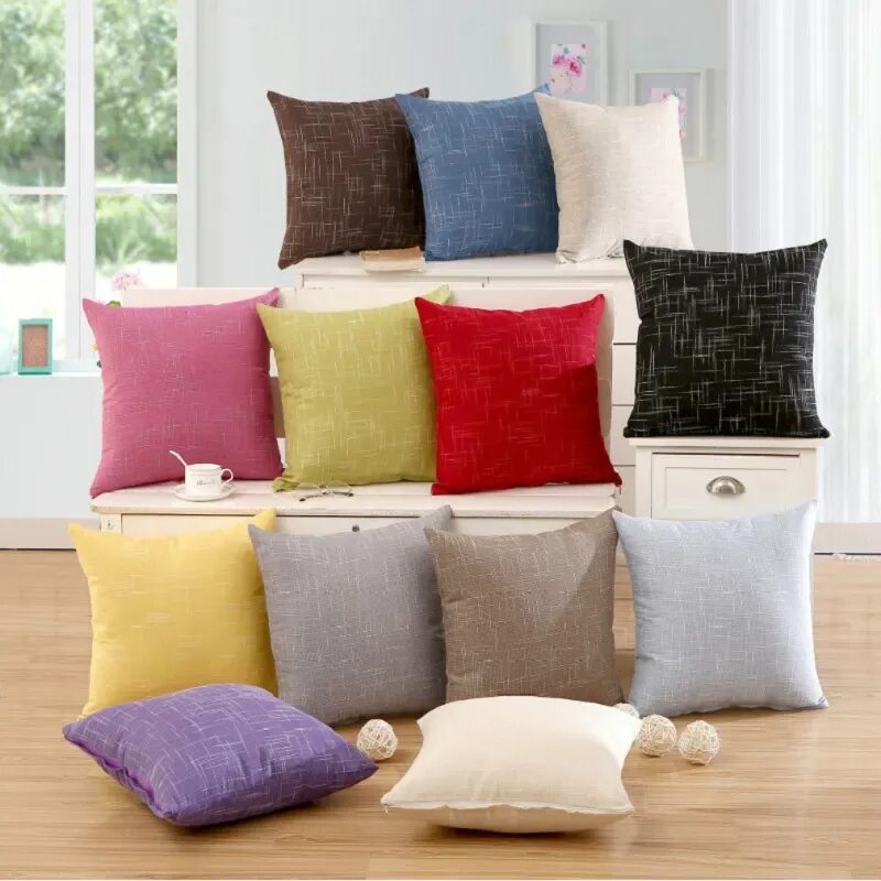 Цветные подушки в интерьере. Cozy Home подушки декоративные. Solid Color Pillowcase. 7 Цветных подушек однотонные каждая. Простая наволочка